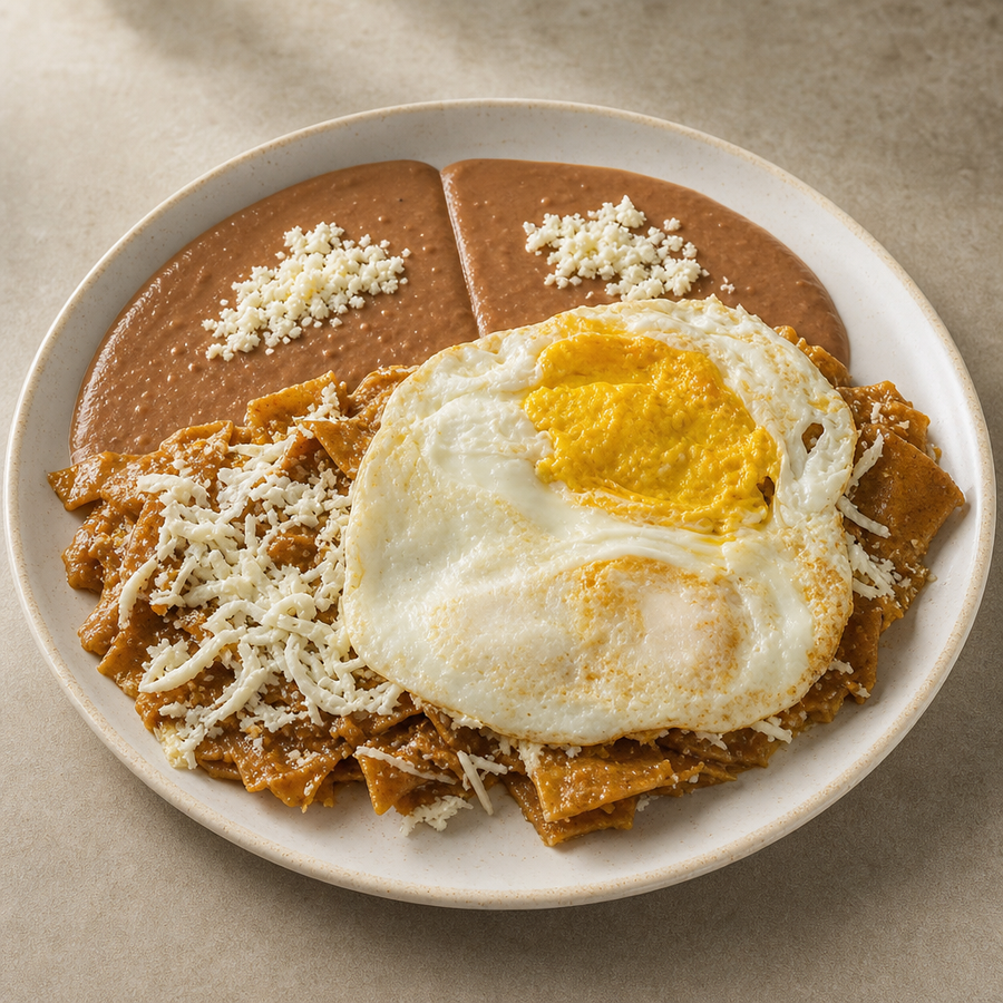Chilaquiles Rojos at La Catedral Cafe — enhanced by FoodShots