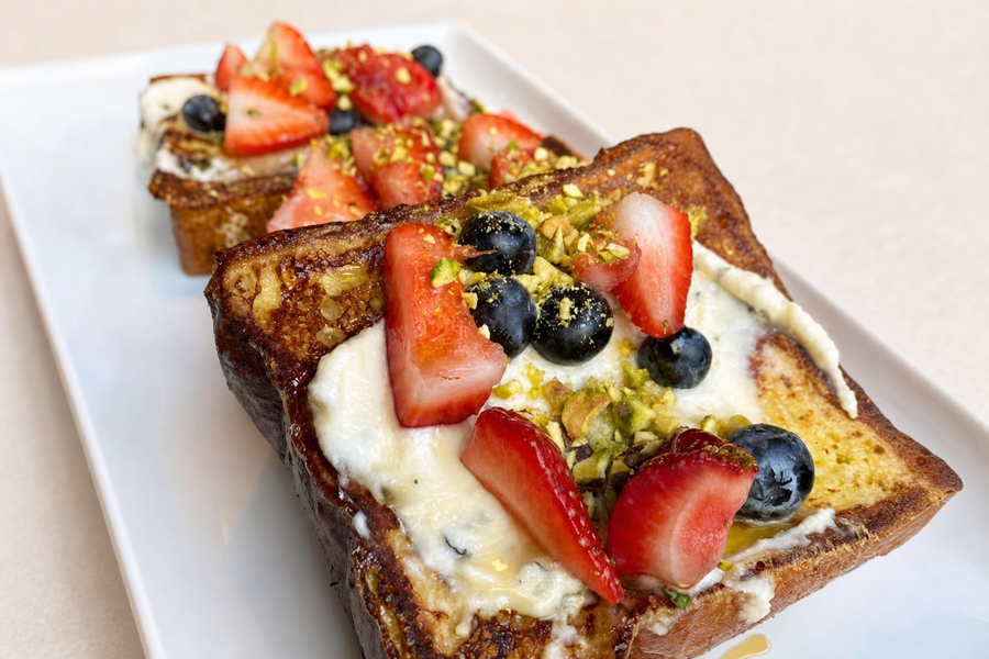 Honey Ricotta French Toast at Stax Cafe — enhanced by FoodShots